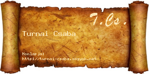 Turnai Csaba névjegykártya